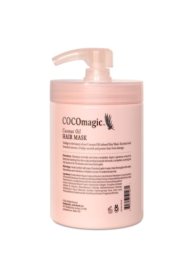 Cocomagic Coconut Oil Hair Mask - Repairs Damage, Prevents Frizz, Restores & Adds Shine | Protein Rich & Extra Hydrating | Paraben Free, Cruelty Free, Made in USA (16 Fl Oz) - Image 2